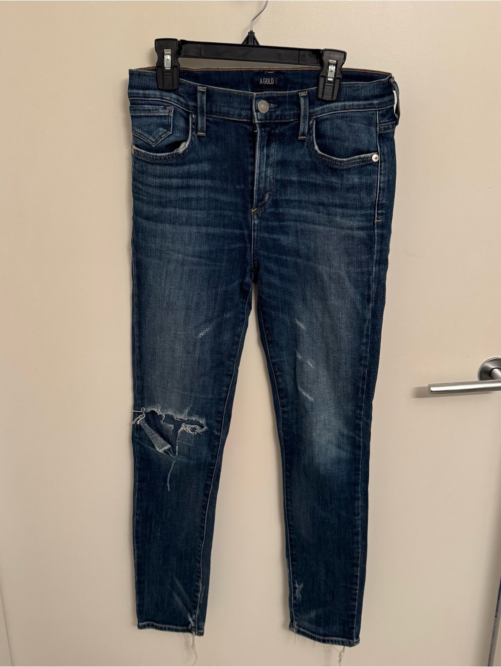 Agolde dark wash ripped skinny jeans size 26